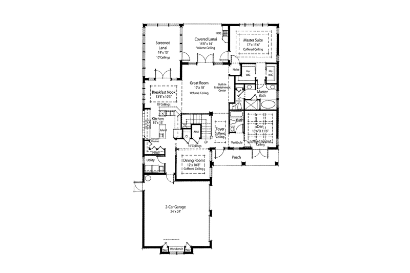 Home Plan - Floor Plan - Main Floor for Country House Plan #938-17 - 4 bed, 4 bath