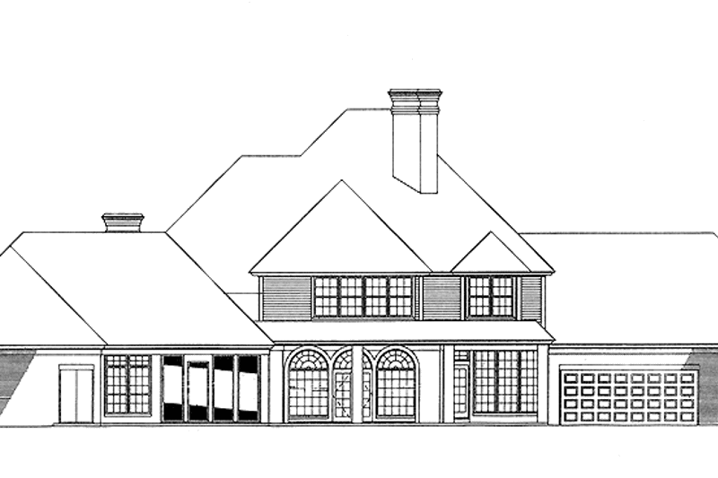 Home Plan - Exterior - Rear Elevation for Traditional House Plan #310-1029 - 4 bed, 4 bath