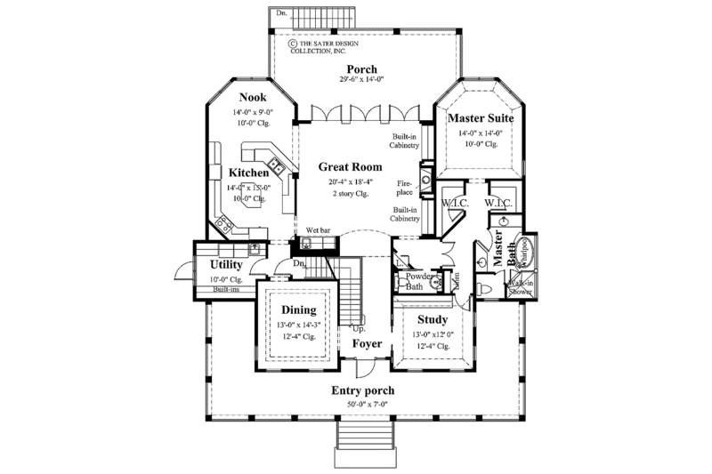 Architectural House Design - Floor Plan - Main Floor for Craftsman House Plan #930-138 - 3 bed, 3.5 bath