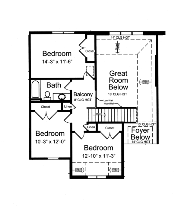 Home Plan - Country Floor Plan - Upper Floor Plan #46-834