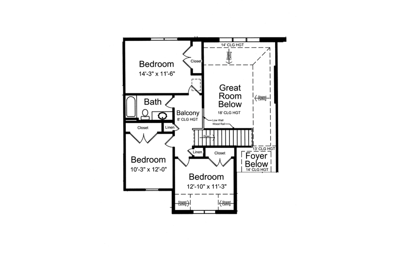 Home Plan - Floor Plan - Upper Floor for Country House Plan #46-834 - 4 bed, 2.5 bath