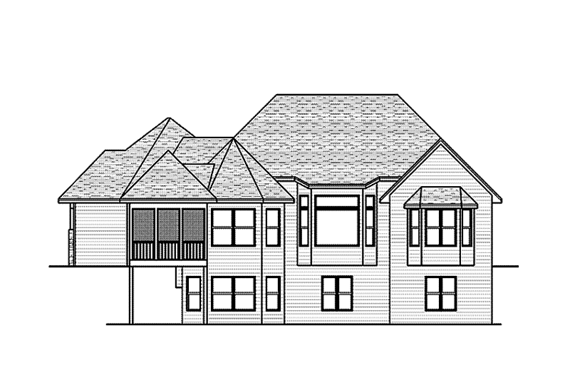 Architectural House Design - Exterior - Rear Elevation for European House Plan #51-1070 - 4 bed, 2.5 bath