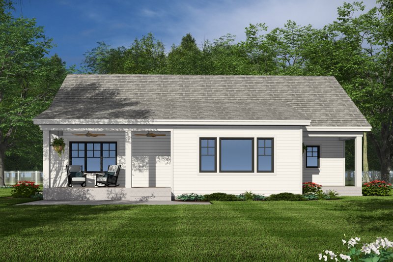 House Design - Exterior - Rear Elevation for Farmhouse House Plan #51-1395 - 3 bed, 2.5 bath