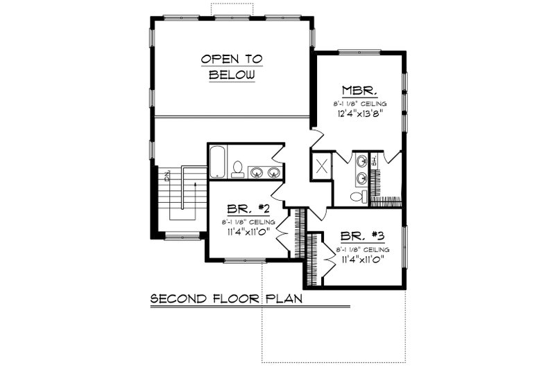 Home Plan - Floor Plan - Upper Floor for Craftsman House Plan #70-1211 - 3 bed, 3 bath