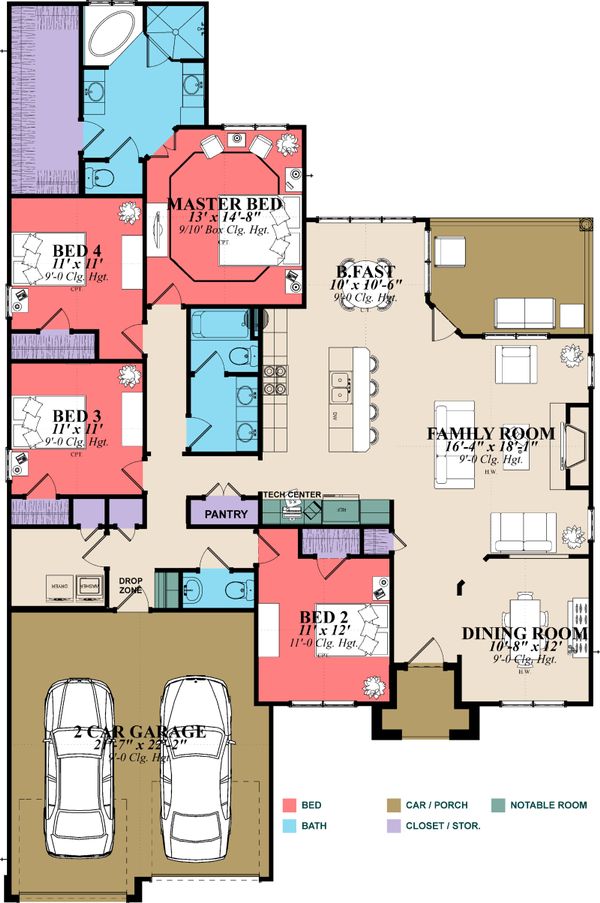 Traditional Floor Plan - Main Floor Plan #63-382