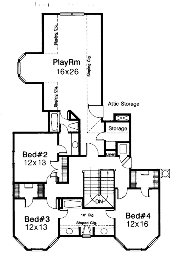 Home Plan - Victorian Floor Plan - Upper Floor Plan #310-1111
