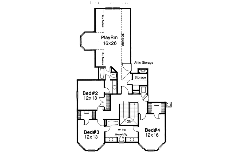 Dream House Plan - Floor Plan - Upper Floor for Victorian House Plan #310-1111 - 4 bed, 3.5 bath