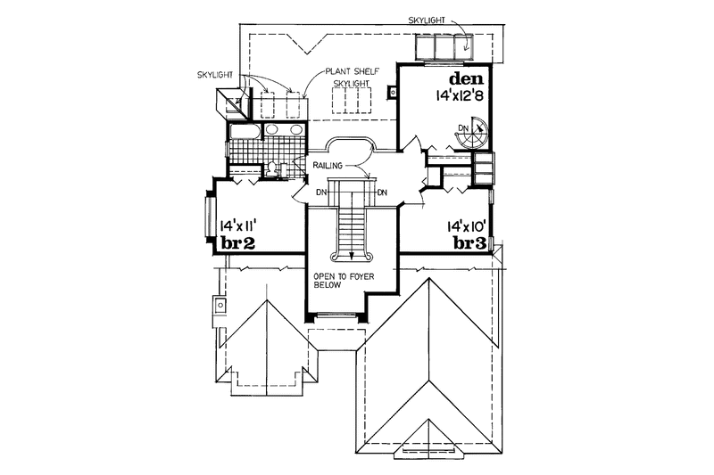 Dream House Plan - Floor Plan - Upper Floor for Mediterranean House Plan #47-748 - 3 bed, 2.5 bath
