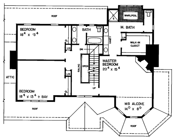 Architectural House Design - Victorian Floor Plan - Upper Floor Plan #72-889