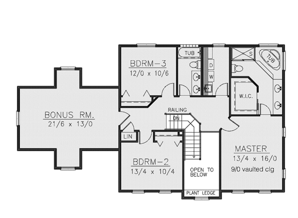 Dream House Plan - Country Floor Plan - Upper Floor Plan #1037-31