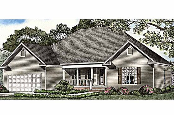Exterior - Front Elevation 3 for Country House Plan #17-3255 - 4 bed, 2 bath