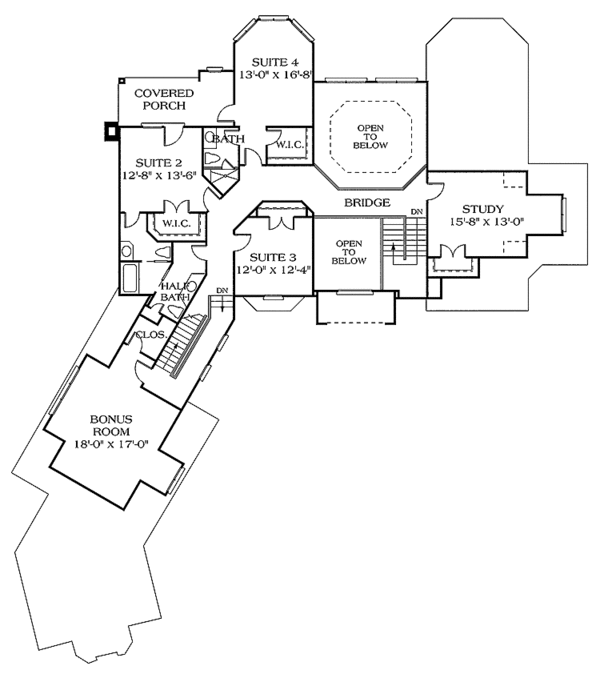 Dream House Plan - European Floor Plan - Upper Floor Plan #453-190