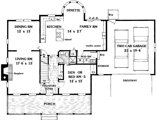 House Design - Country Floor Plan - Main Floor Plan #3-234