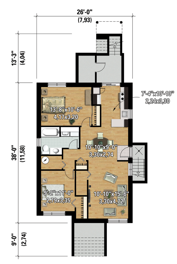 Contemporary Floor Plan - Lower Floor Plan #25-4553