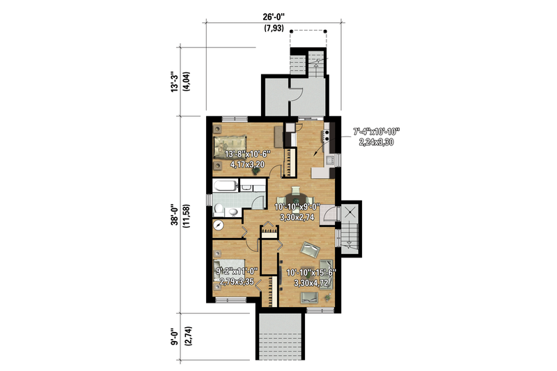 House Blueprint - Floor Plan - Lower Floor 1 for Contemporary House Plan #25-4553 - 6 bed, 3 bath