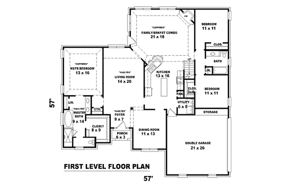 Floor Plan - Main Floor for European House Plan #81-1537 - 4 bed, 3 bath