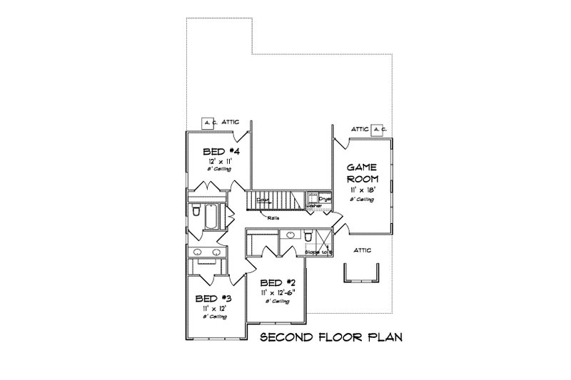 Dream House Plan - Floor Plan - Upper Floor for Traditional House Plan #513-2196 - 4 bed, 3.5 bath