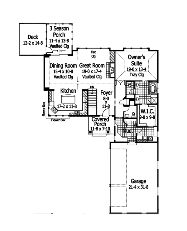 Dream House Plan - Ranch Floor Plan - Main Floor Plan #51-1115
