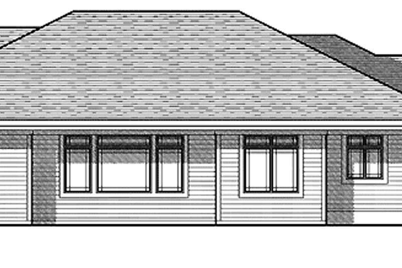 Home Plan - Exterior - Rear Elevation for Ranch House Plan #70-1402 - 3 bed, 2.5 bath