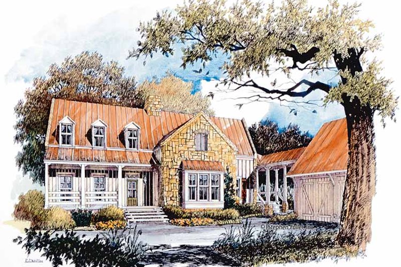 Architectural House Design - Country Exterior - Front Elevation Plan #429-365