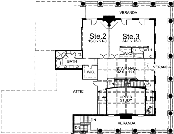 Home Plan - Classical Floor Plan - Upper Floor Plan #119-179