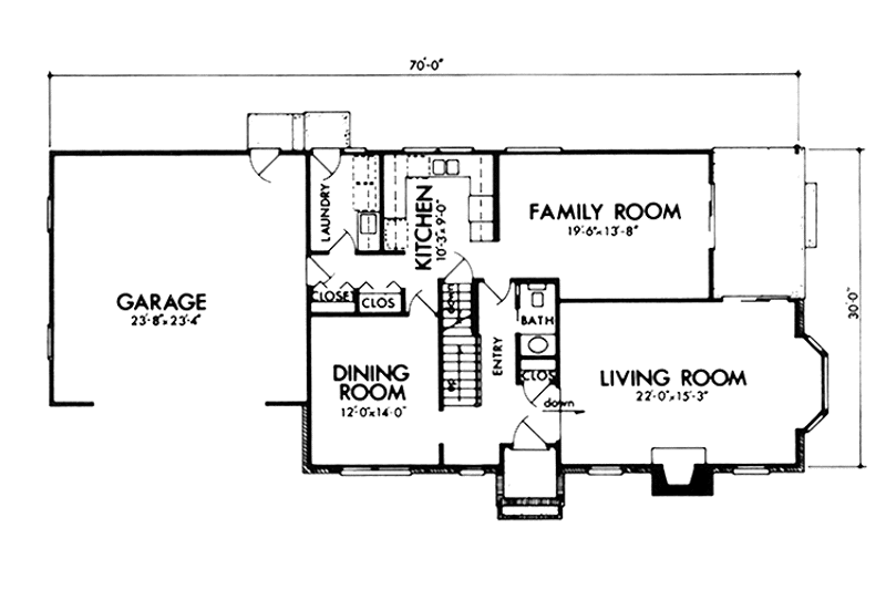 Home Plan - Floor Plan - Main Floor for Tudor House Plan #320-1294 - 4 bed, 2.5 bath