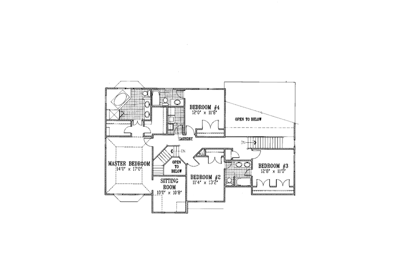 House Plan Design - Floor Plan - Upper Floor for European House Plan #953-32 - 4 bed, 3.5 bath