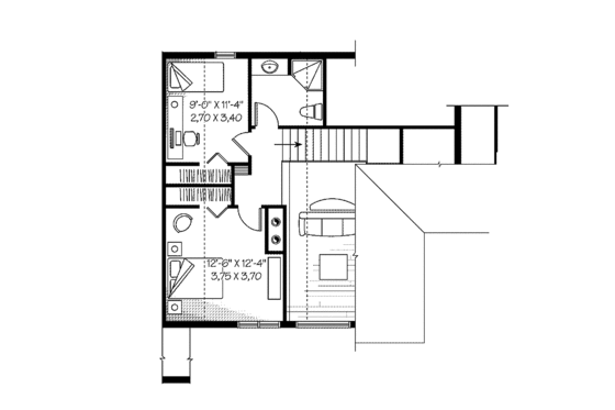 Floor Plan - Upper Floor for European House Plan #23-2421 - 5 bed, 3 bath