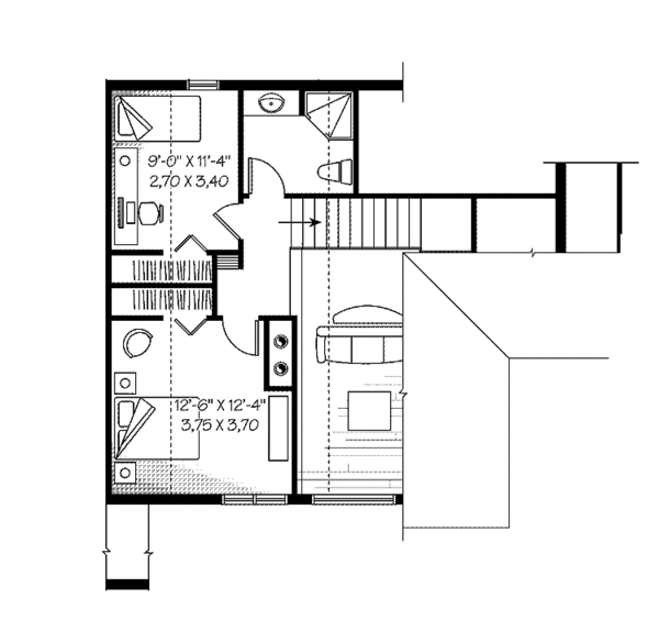 House Design - European Floor Plan - Upper Floor Plan #23-2421