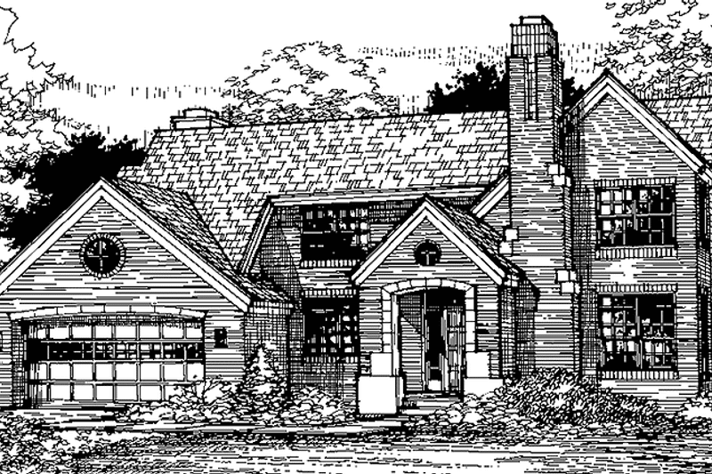 Home Plan - Exterior - Front Elevation for European House Plan #320-1067 - 4 bed, 2.5 bath