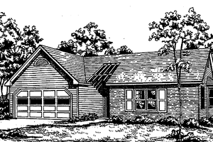 Ranch Exterior - Front Elevation Plan #30-224