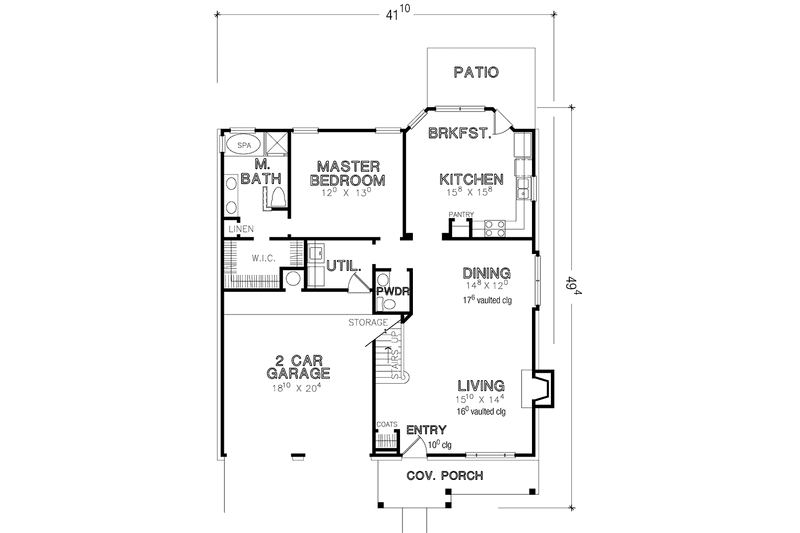 Dream House Plan - Floor Plan - Main Floor House Plan #472-71 - 3 bed, 2.5 bath