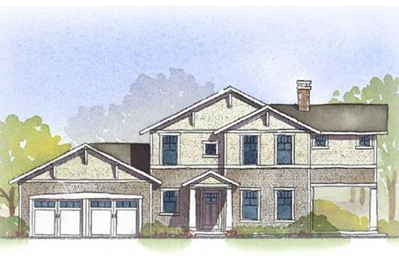 Exterior - Front Elevation for Craftsman House Plan #901-96 - 3 bed, 3.5 bath