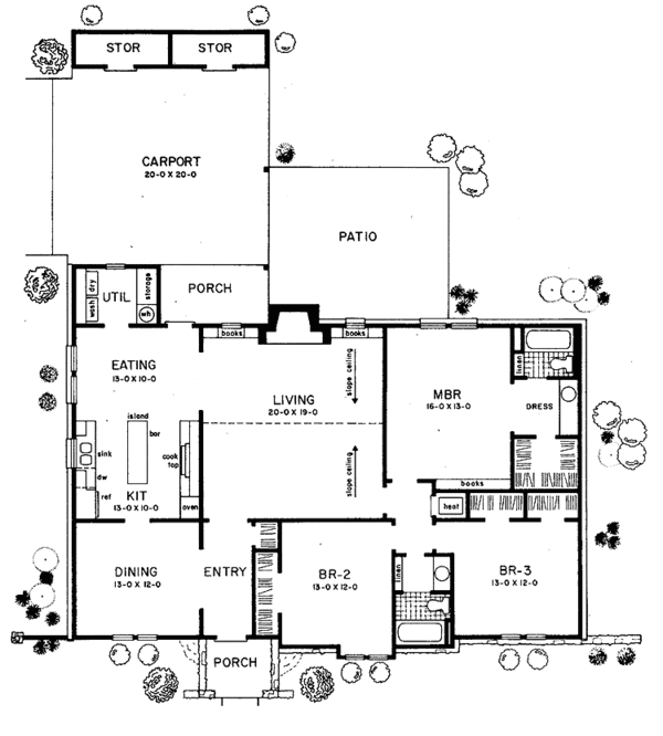 Dream House Plan - Tudor Floor Plan - Main Floor Plan #36-570