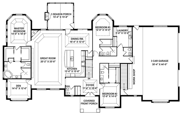 Home Plan - Craftsman Floor Plan - Main Floor Plan #1057-1