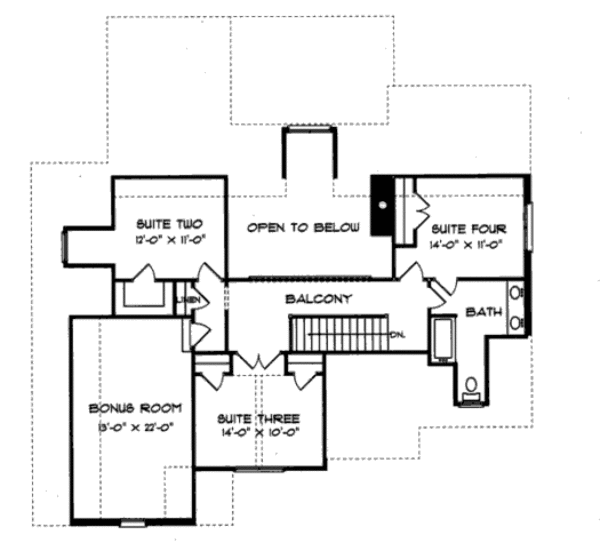 Home Plan - European Floor Plan - Upper Floor Plan #413-808