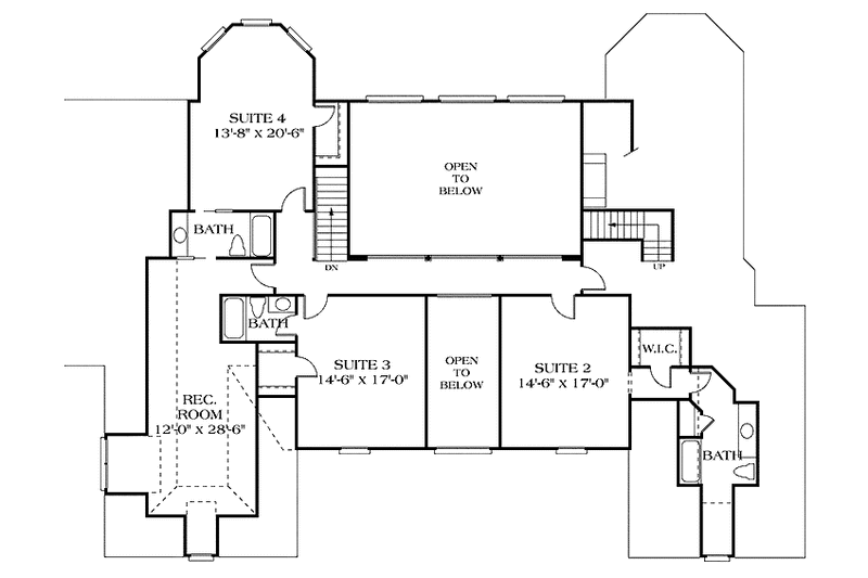 Dream House Plan - Floor Plan - Upper Floor for Classical House Plan #453-195 - 4 bed, 4.5 bath