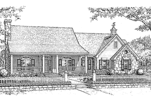 Dream House Plan - Exterior - Front Elevation for Country House Plan #310-1006 - 3 bed, 2 bath