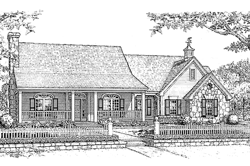 Dream House Plan - Country Exterior - Front Elevation Plan #310-1006