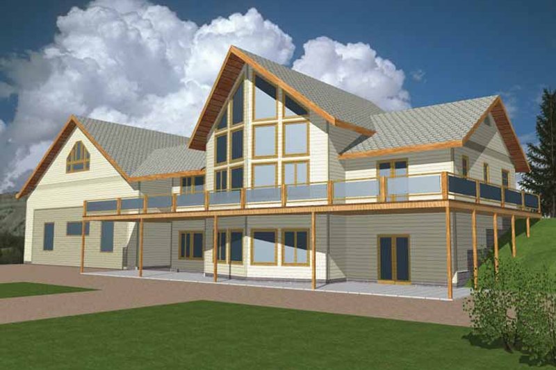 House Blueprint - Exterior - Front Elevation 3 for Mediterranean House Plan #117-810 - 3 bed, 4 bath