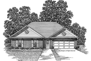 Ranch Exterior - Front Elevation Plan #56-658