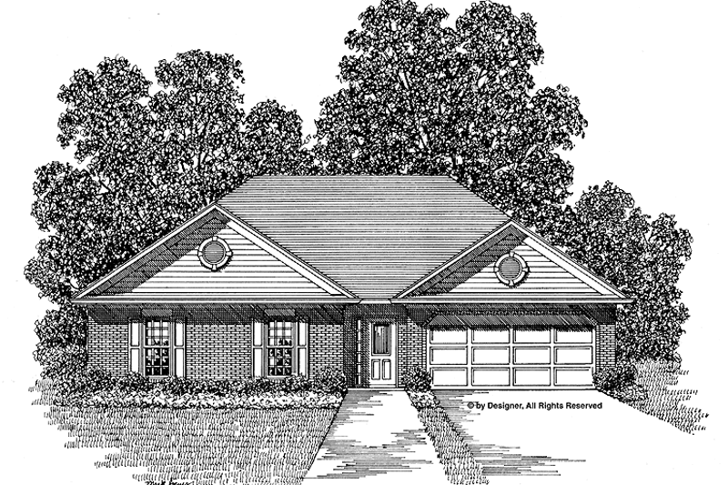 Architectural House Design - Ranch Exterior - Front Elevation Plan #56-658