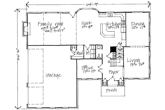 Floor Plan - Main Floor for Southern House Plan #308-154 - 6 bed, 2.5 bath