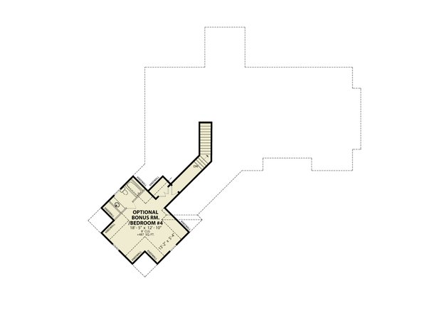 House Blueprint - Ranch Floor Plan - Upper Floor Plan #54-498