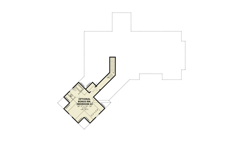 Home Plan - Floor Plan - Upper Floor for Ranch House Plan #54-498 - 3 bed, 2.5 bath