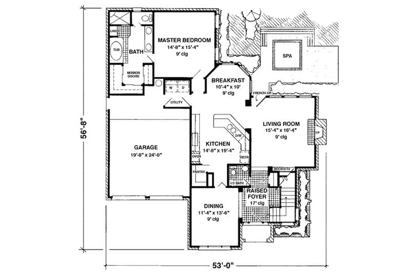Home Plan - Floor Plan - Main Floor for European House Plan #410-237 - 4 bed, 2.5 bath