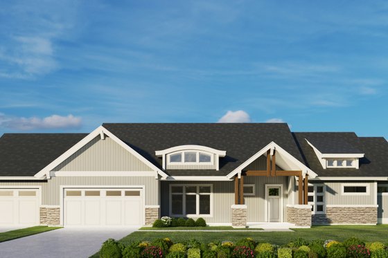 Exterior - Front Elevation 3 for Craftsman House Plan #112-222 - 5 bed, 4 bath