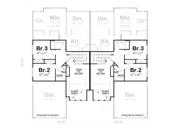 Modern Floor Plan - Upper Floor Plan #20-2550