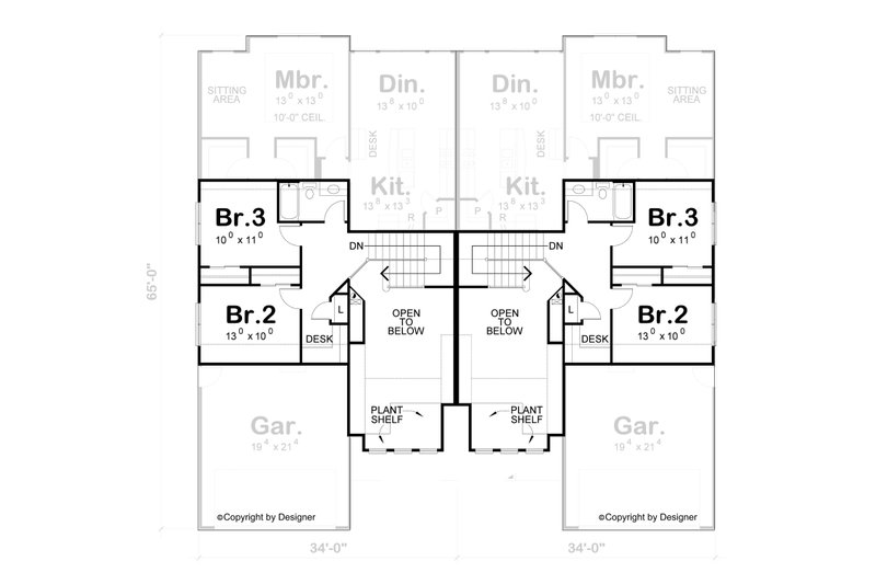 Home Plan - Floor Plan - Upper Floor for Modern House Plan #20-2550 - 3 bed, 2.5 bath