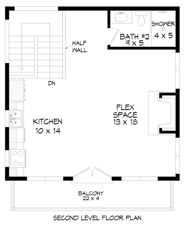 House Blueprint - Contemporary Floor Plan - Upper Floor Plan #932-1343